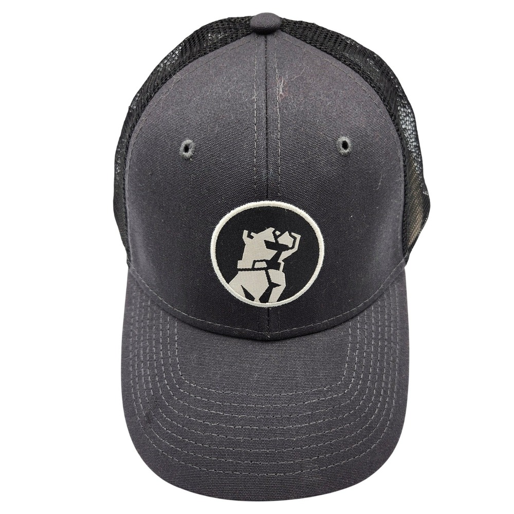 Mack Trucks Bulldog Embroidered Logo Black Mesh Snapback Trucker Hat Mens Cap